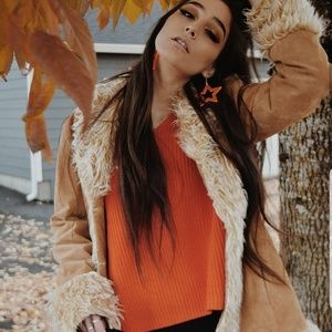 Orange knit sweater